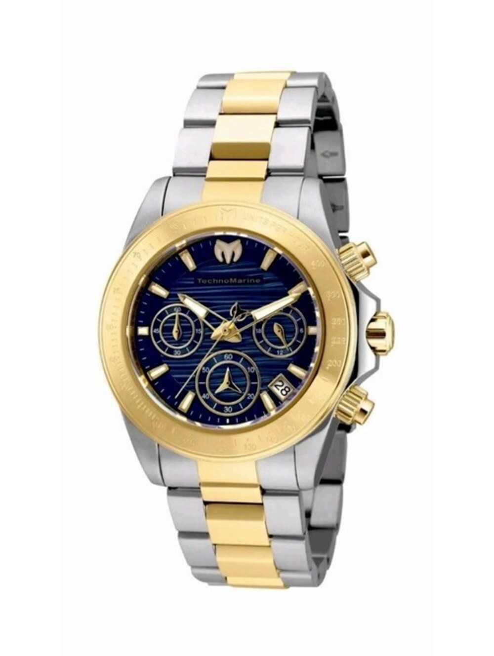 TechnoMarine Manta Ray Unisex Watch - 38mm TM-219012 Two Tone W/Blue Dial New